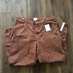 Reformation Straight-Leg Jeans in Rust Brown